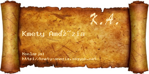 Kmety Amázia névjegykártya